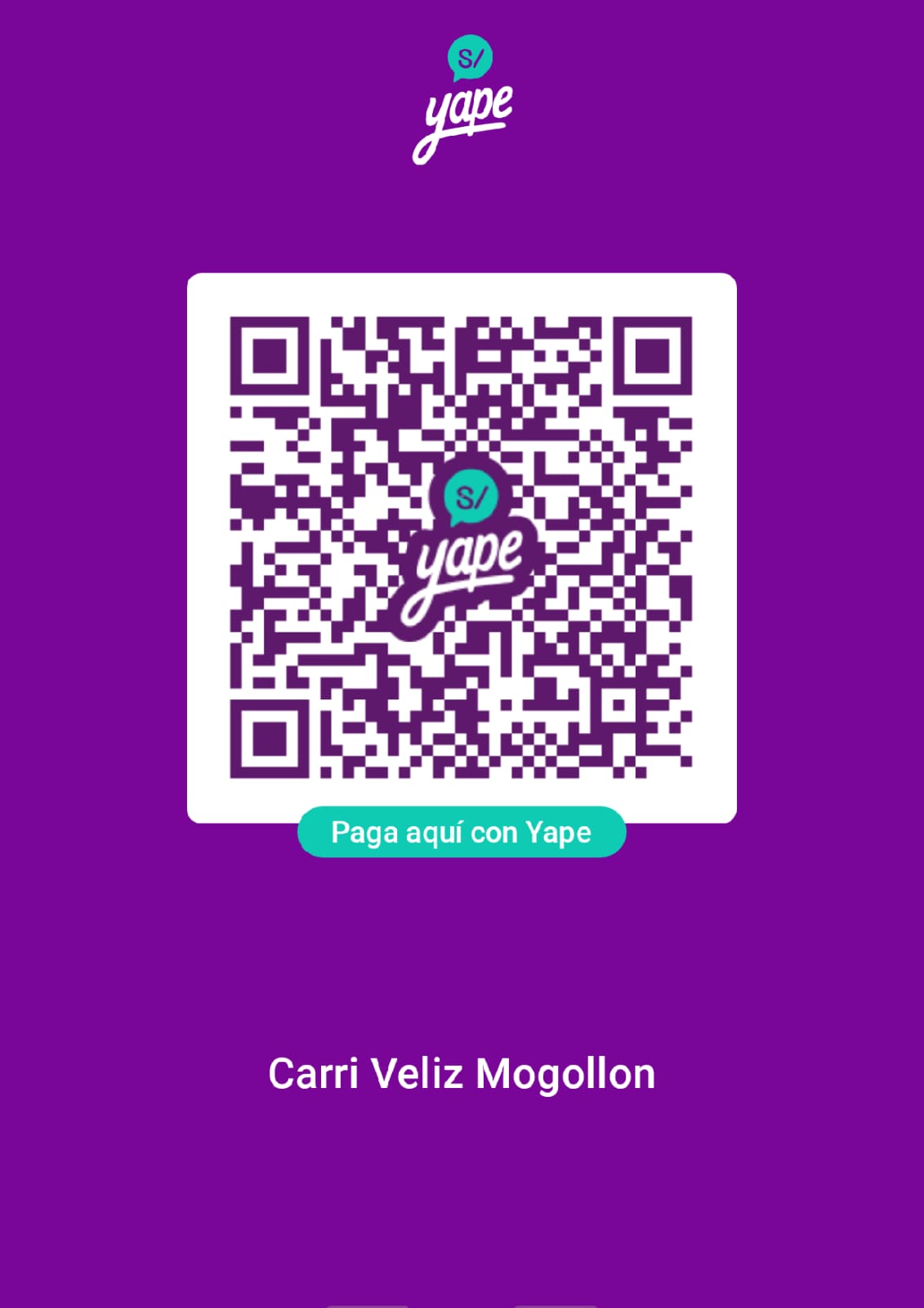 QR de Yape para recargar saldo